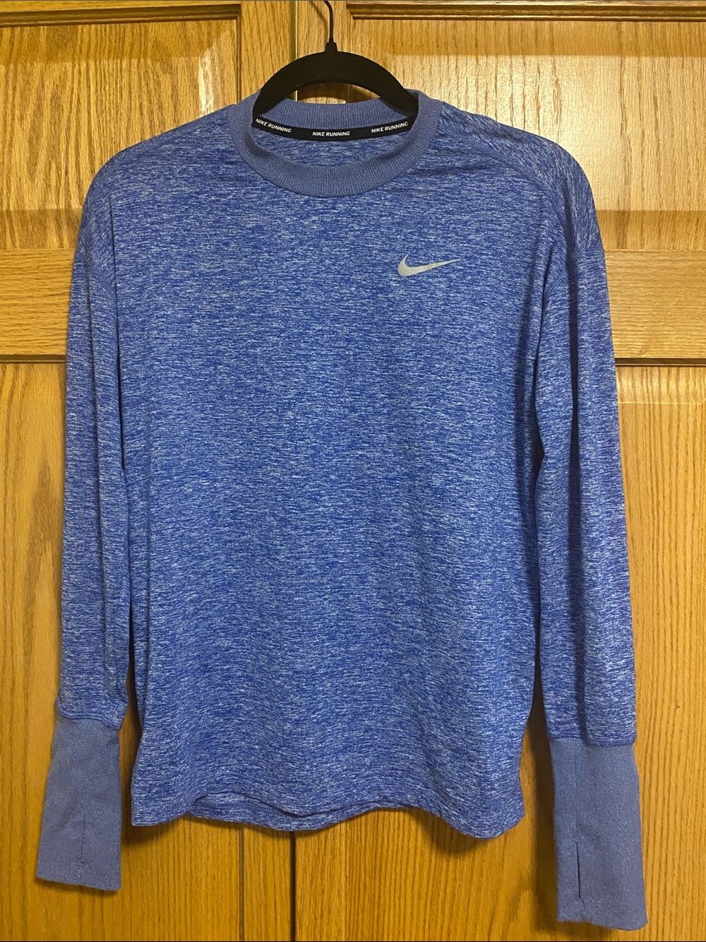 Nike Heathered Blue Long Sleeve Performance Tee